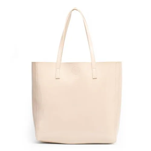 NYK VICTORIA Patent Leather Tote Bag For Women | Magnetic Button Closure | Beige