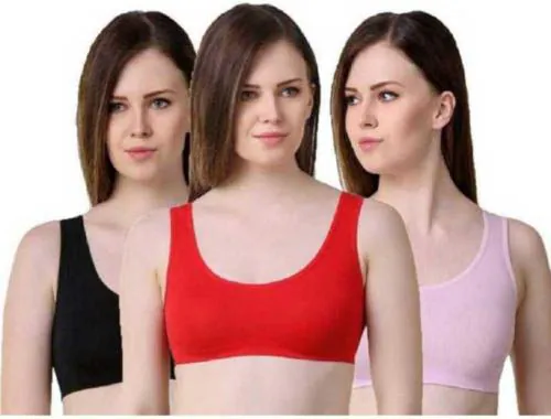 Comfystyle Women Multicolor Cotton Blend Pack Of 3 Full Coverage Non Padded Bra