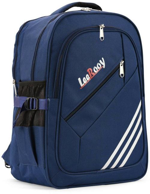 Leerooy Blue Canvas School Bag Backpack, 30 L