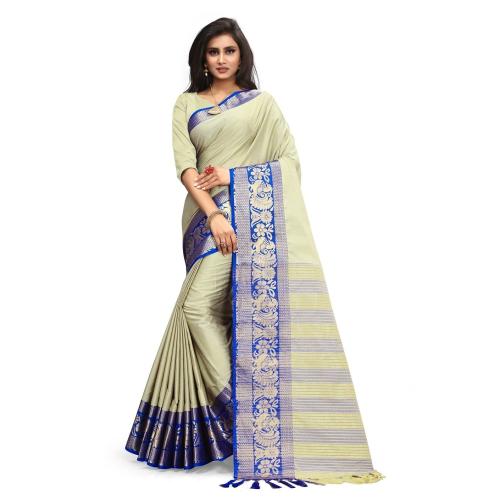 Grubstaker Embellished Art Silk Saree With Blouse And Jhalar
