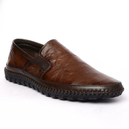Buckaroo: NARDO Natural FullGrain Leather Tan Casual Slip-On Shoes For Mens