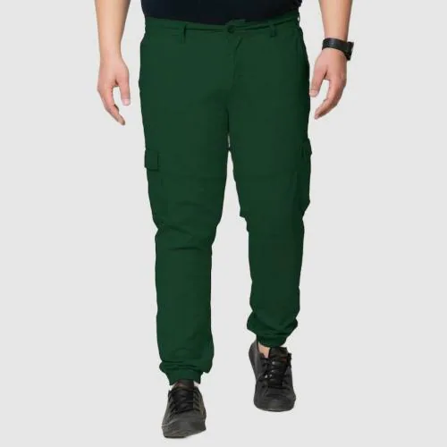 Buy IVOC Men Solid Dark Green Cargos Online at Best Prices in India
