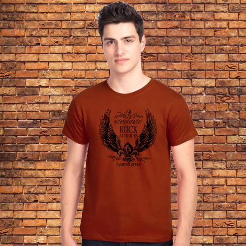 Tee Town Rock Cotton Round Neck Tshirt for mens Rust| T shirt for men | Tshirt | Tshirt Men |