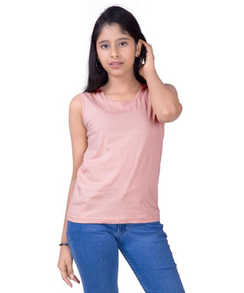 GFU GOD FOR YOU Vest for Girls 3 to 4 year U Neck Baby Girls Plain Vest Camisole Sando for Girls (Pink, Pack of 1) 