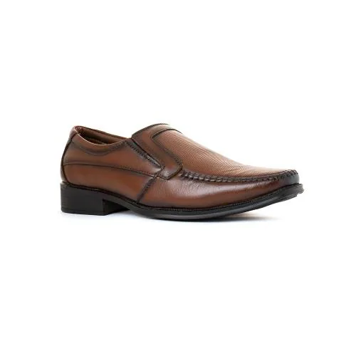 Khadim Brown Leather Slip On Formal Shoe for Men