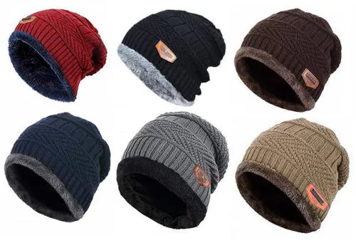 FASHNO Winter Knit Woolen Warm Cap Beanie Cap/Hat/Winter Cap for Men, Women (Pack of 6)