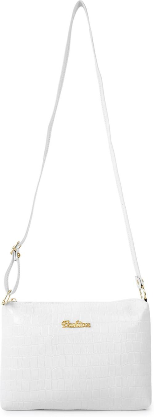 Buy PEARLUXIS White Sling Bag (HNM02CROCWHIT) Online at Best Prices