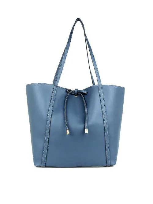 LEGAL BRIBE Grey Solid Polyurethane (PU) Tote Handbag for Women (Pack of 2)