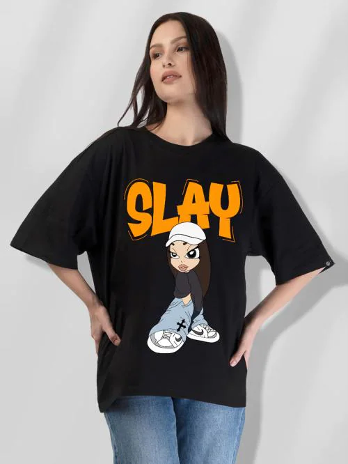 Fabflee Oversize Printed tshirt For Women | oversize tshirt | drop shoulder | Tshirt for Women | Womens Thsirt