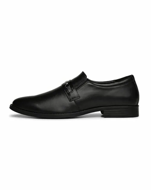 Shunox Men Slip-On Formal Shoes (Black)