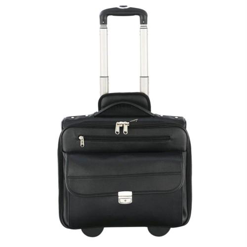 Buy Mboss Black Faux Leather Laptop Trolley Bag Online at Best Prices