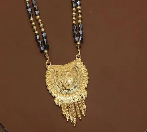 H R SALES - gold plated fancy big pendal heavy mangalsutra