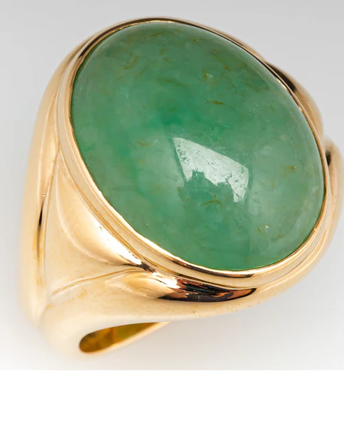 Ceylonmine Jade Stone Natural and Original stone Astrological Jade Gold Plated Ring