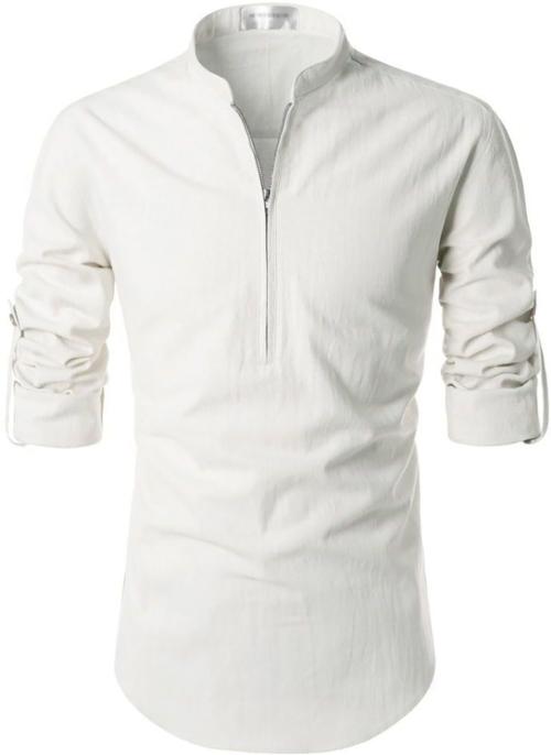 Edinwolf Men White Solid Cotton Blend Kurta