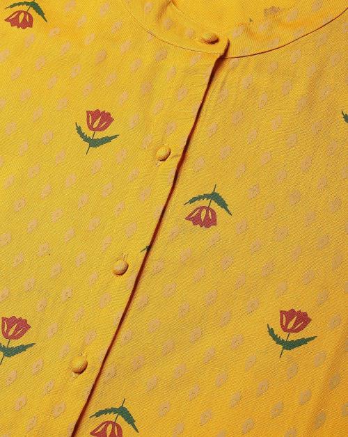 Yellow Front and Side Slit Kurta