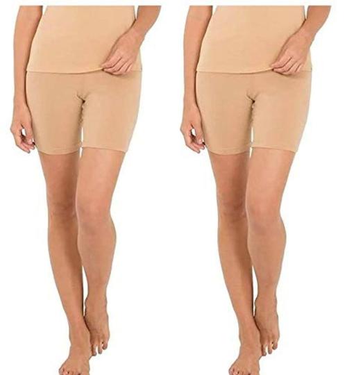 Regalia Procot Womens Girls Cycling Short Tights Underskirt Slips for Skirts/Yoga/Gym Pants 4 Way Stretchable Cotton Lycra Combo Pack S to 4XL Size Black 2 Beige