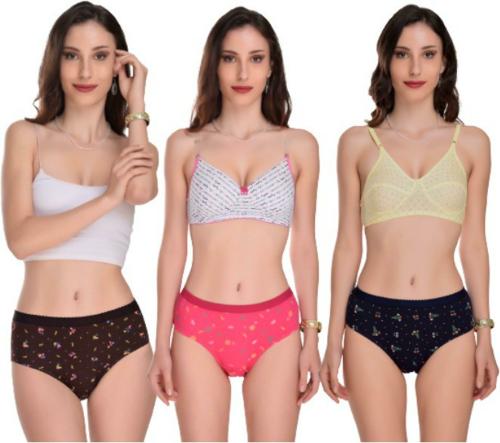 Crepeon 100% Cotton Printed Outer Elastic Panties for Women (Pack of 3) (XXL)