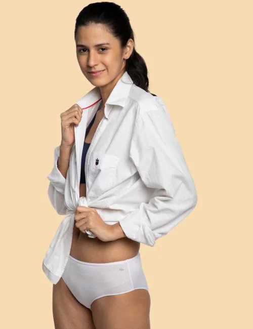 AshleyandAlvis Anti Bacterial, Bamboo MicroModal, Premium Panty, Women Hipster brief, No Itching, 2X Moisture Wicking Daily use Underwear, (Color-WHITE) (Size-S)(PACK OF 1)