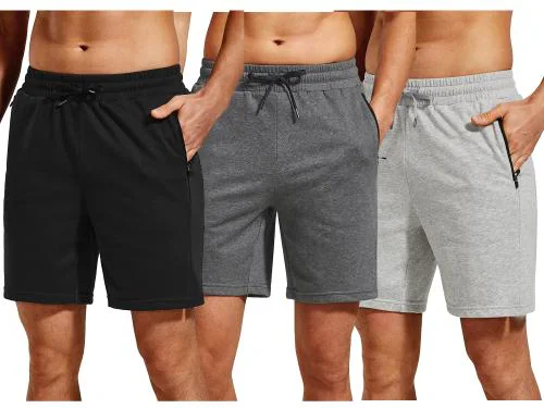 Urban Adventure Mens Cotton Shorts with Zipper Pockets,( Pack of 3)
