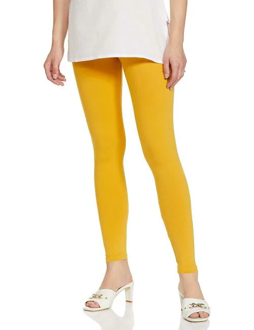 Buy Go Colors Women Yellow Solid Stretch Leggings Online at Best Prices