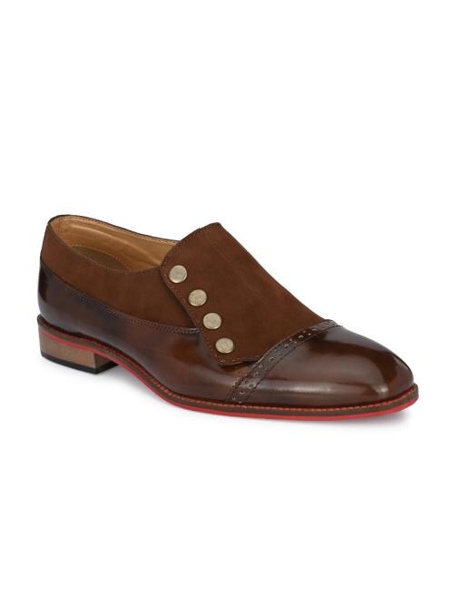 Kleat Men's Brown Synthetic leather Formal Shoes