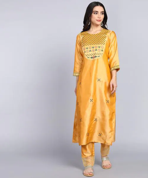 SHIV ALI APPARELS PRESENT KURTA PANT SET FOR WOMEN ( BEIGE )