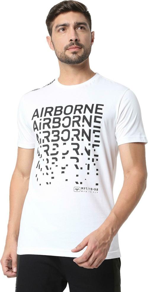 Mufti WHITE SLIM FIT JERSEY TEXT GRAPHIC TEE