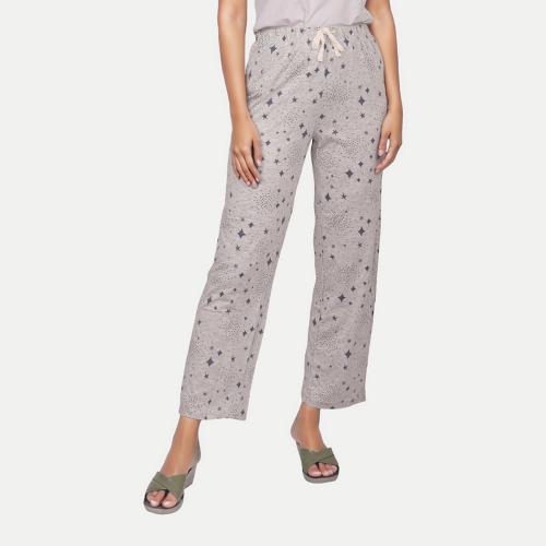 Rad Prix Women Grey Star Printed Pyjamas