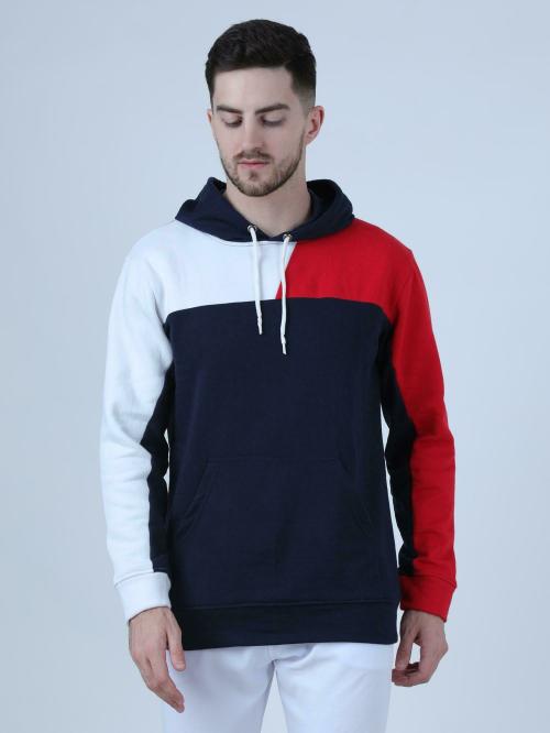 PAUSE Multicolor Solid Hooded Slim Fit Full Sleeve Men's Sweatshirt