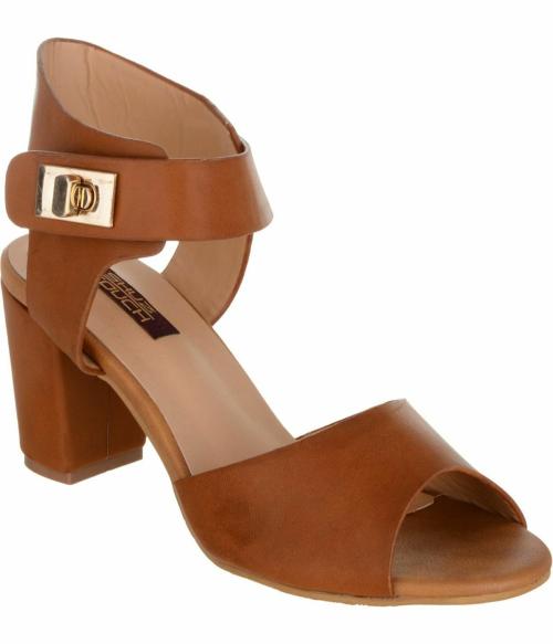 Shuz Touch Tan Block Heels for Women