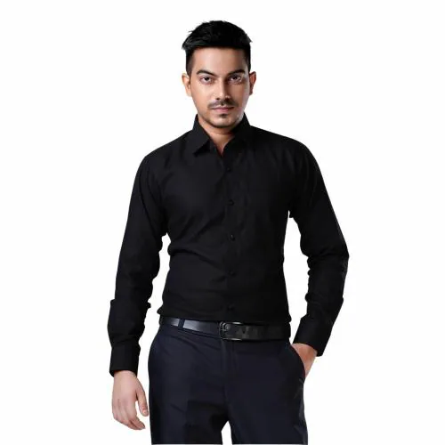 Charcoal Fashion Men's Regular Fit Solid black Formal/Semi-Formal/Casual Shirt