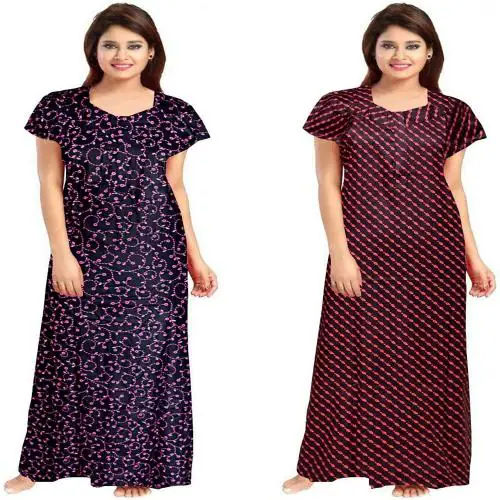 Sajao Creation Women Nighty Set (Multicolor)