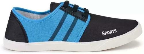 Revord Shree Shyam Trading Co Men Fashionable Canvas Lace Up Casual Shoes (Black and Blue)