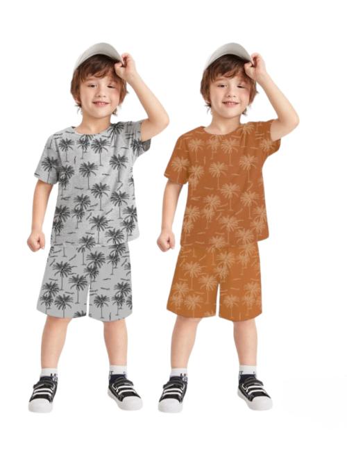 METRO STITCH Trending Cord Summer Clothing Set For Boys&Girls (PACK OF 2) 5-6 Y