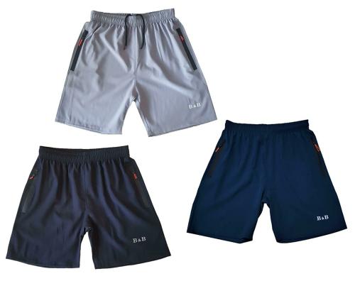 Buttons & Bows Men's Relax fit/Dry Fit Shorts/Knickers with 02 Zip Pocket/Reflective Logo/Light Weight Quick Dry/Regular Fit/Machine Wash,-03 Pieces- Dark Blue, Navy Blue & Grey