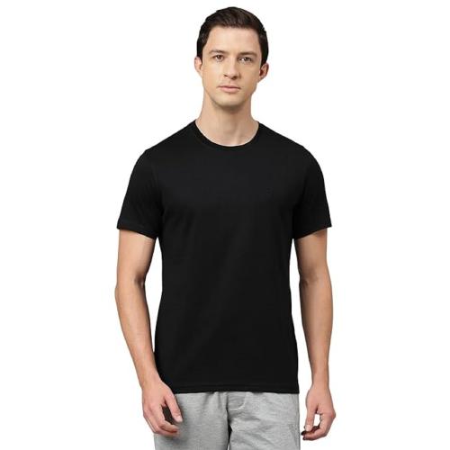 VIBRANCE Men's Regular Fit T-Shirt (Black-XL)