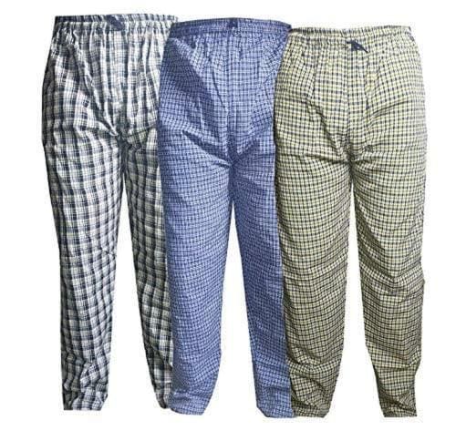AWALA FASHION Men's Regular Fit Cotton Checkered Casual Pyjama Lower Pant