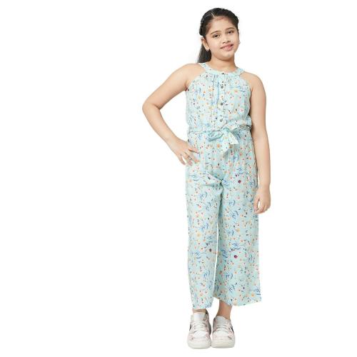 Stylobug Girls Green Cotton Printed Jumpsuit (15 Years-16 Years)