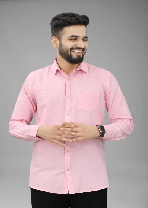 FILOSE JEANS Mens Wear Pure Cotton Pink Color Shirt