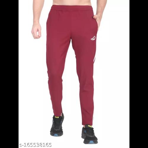 Buy iSHUG Polyester Lycra With Strip Maroon Track Pant For Men Online