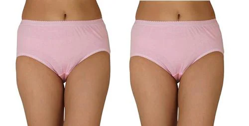 Eve's Exclusive Ladies Cotton Hipster Plain Panties For Women's - Pack of 2 (Size :- L, Color:- Pink)