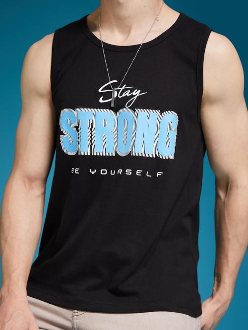 Smartees Men Black Gym Vest