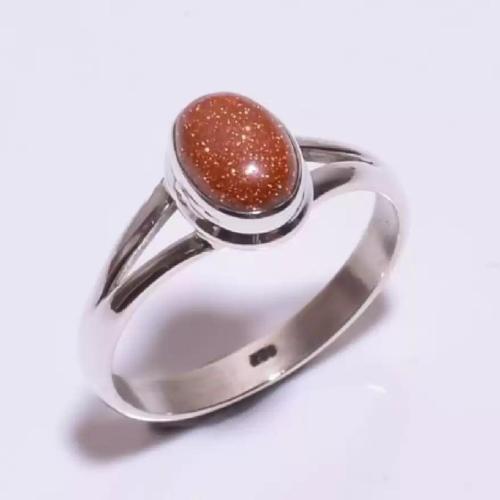 Chopra Gems & Jewellery Brass Sunstone Sunsitara Ring (Men and Women) - Free Size