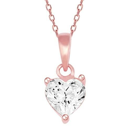 Giva Sterling Silver Rose Gold Hearts Calling Pendant With Link Chain For Women