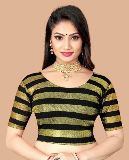 Suwali Women Black Striped Hosiery Blouse