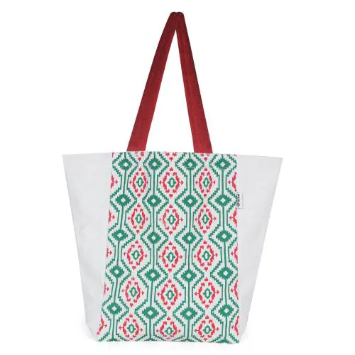 Pick Pocket Green Printed Shopping Canvas Bag