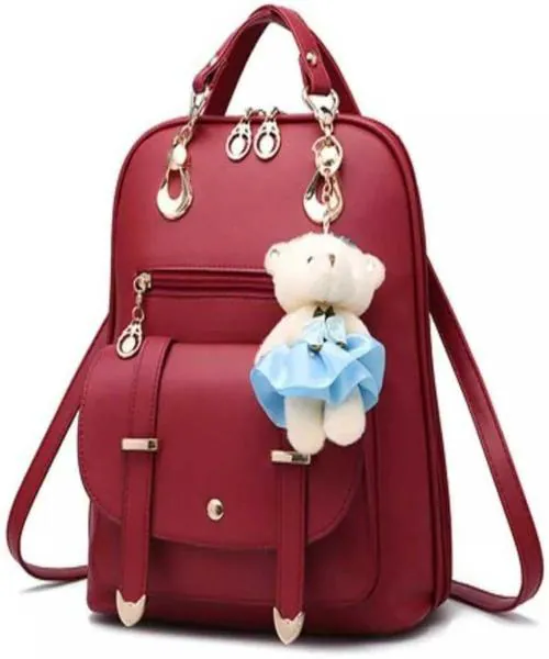 JAISOM Stylish Woman And Girls School College bag 10 L Backpack (Maroon)