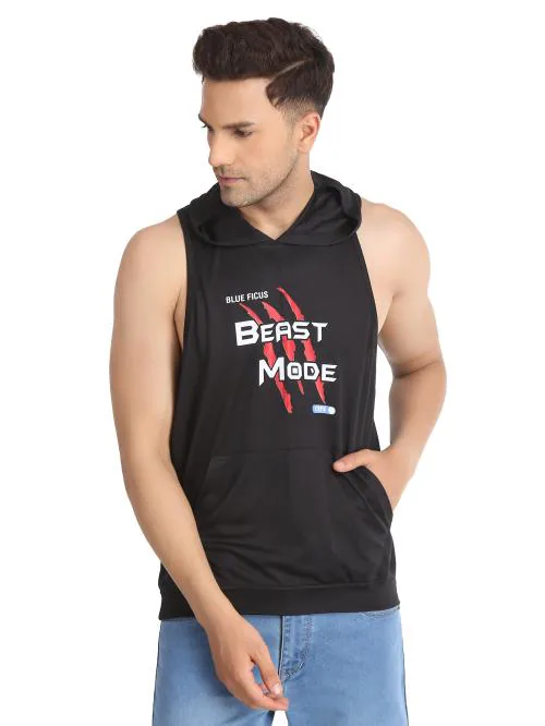 Men's Regular Loose Fit Sleeveless Sando Lycra Cotton Blend T shirt, Gym Hoodies Vest