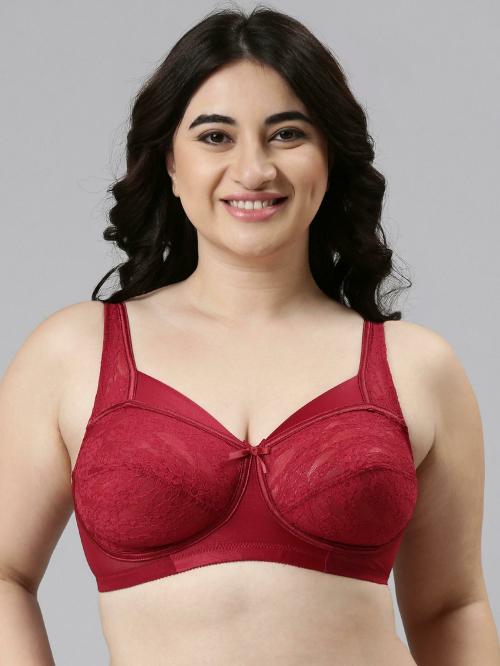 Enamor FB06 Full Support Classic Lace Lift Bra for Women- Full Coverage, Non Padded and Wirefree
