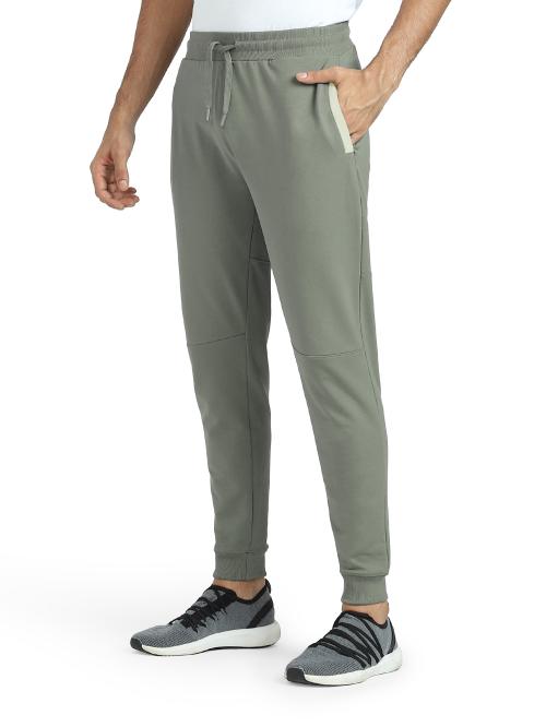 XYXX Mens' Butter White Dual-colour Design 100% French Terry Cotton Jogger